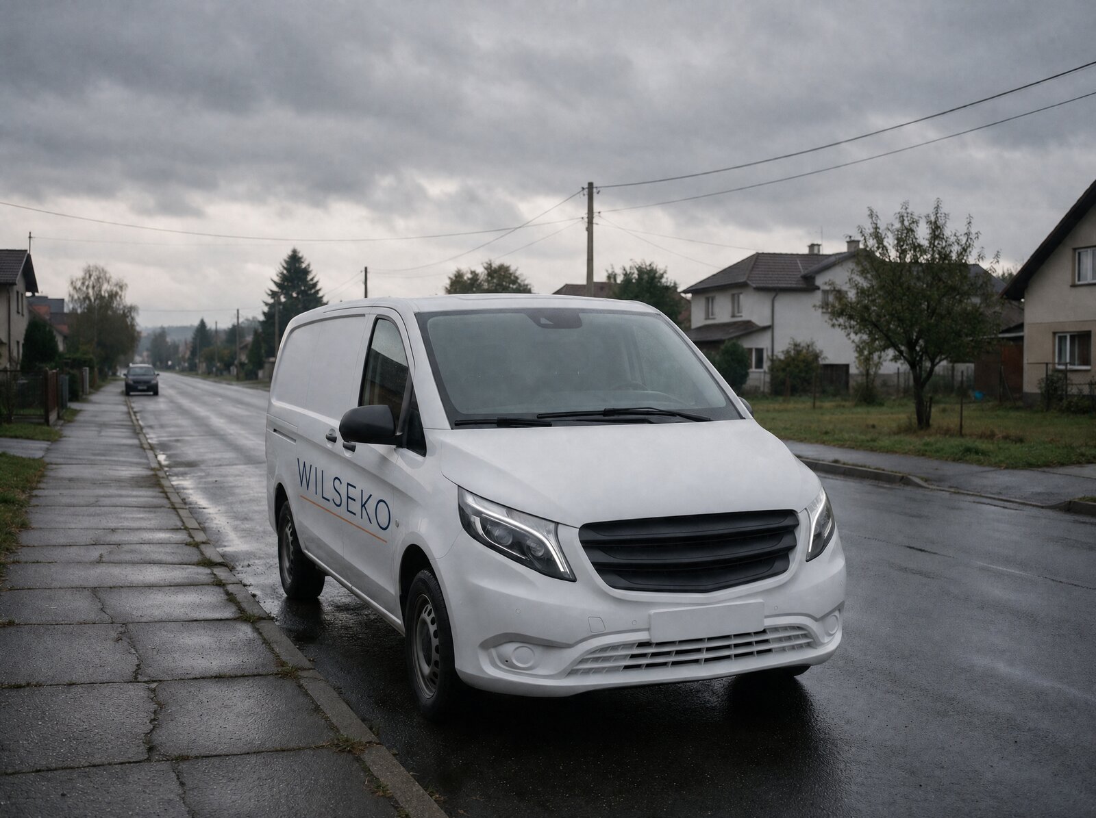 Servisné auto WILSEKO - námornícky nápis na bielom boku